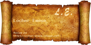 Locher Emese névjegykártya